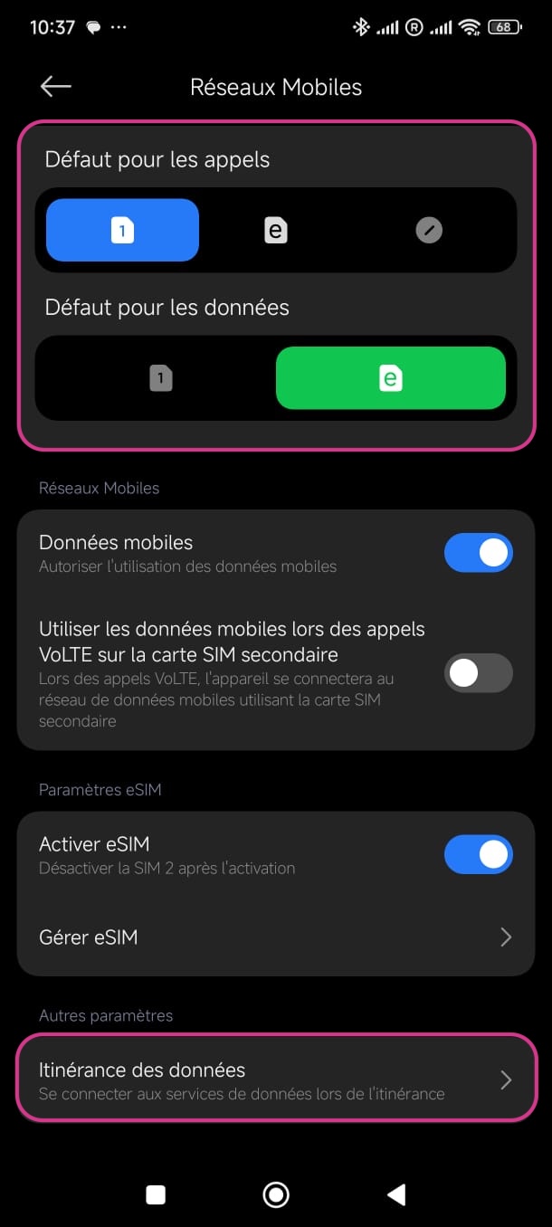 Xiaomi - étape 4 : Confirmez et activez l'itinérance